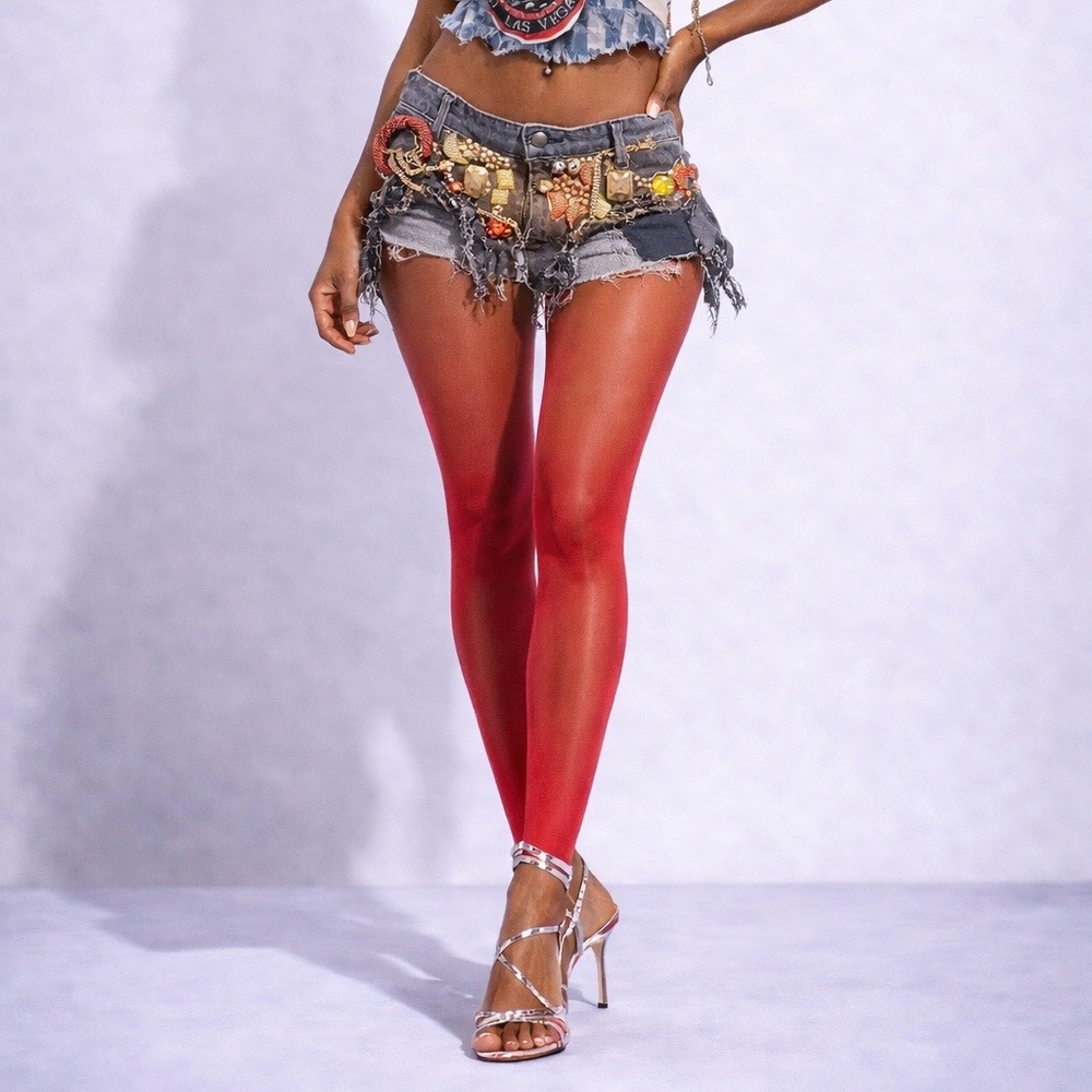 Reworked Embellished Denim Shorts – One of One / Y2K Couture